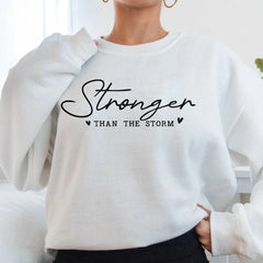 Sandjest Inspirational T-Shirt Stronger Than the Storm Gift for Women Girl Friend
