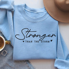Sandjest Inspirational T-Shirt Stronger Than the Storm Gift for Women Girl Friend