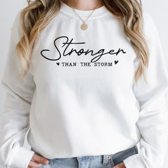 Sandjest Inspirational T-Shirt Stronger Than the Storm Gift for Women Girl Friend