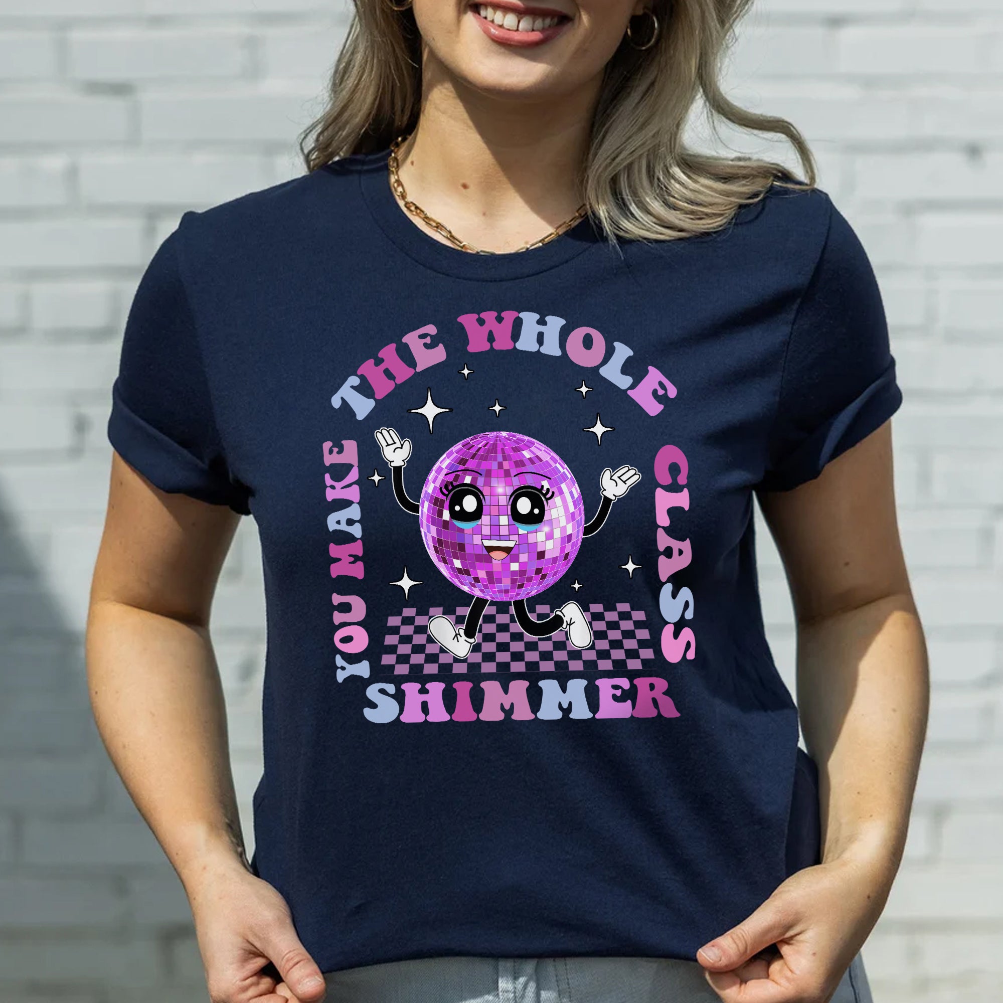 Sandjest Teacher Shirt, You Make The Whole Class Shimmer, Groovy Retro Teacher Shirt, Cute Teacher Shirt, Back To School, Teacher Appreciation Gift