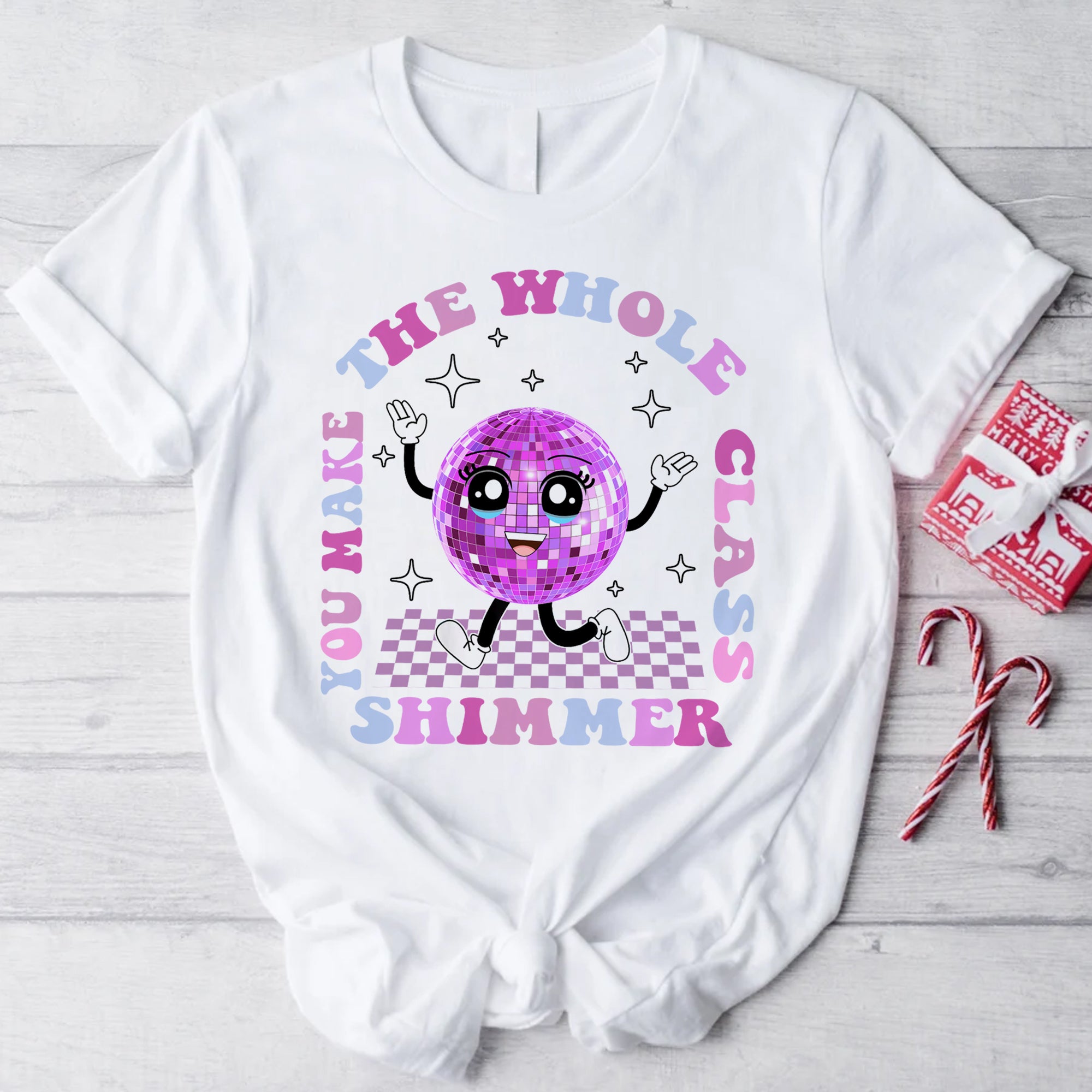 Sandjest Teacher Shirt, You Make The Whole Class Shimmer, Groovy Retro Teacher Shirt, Cute Teacher Shirt, Back To School, Teacher Appreciation Gift