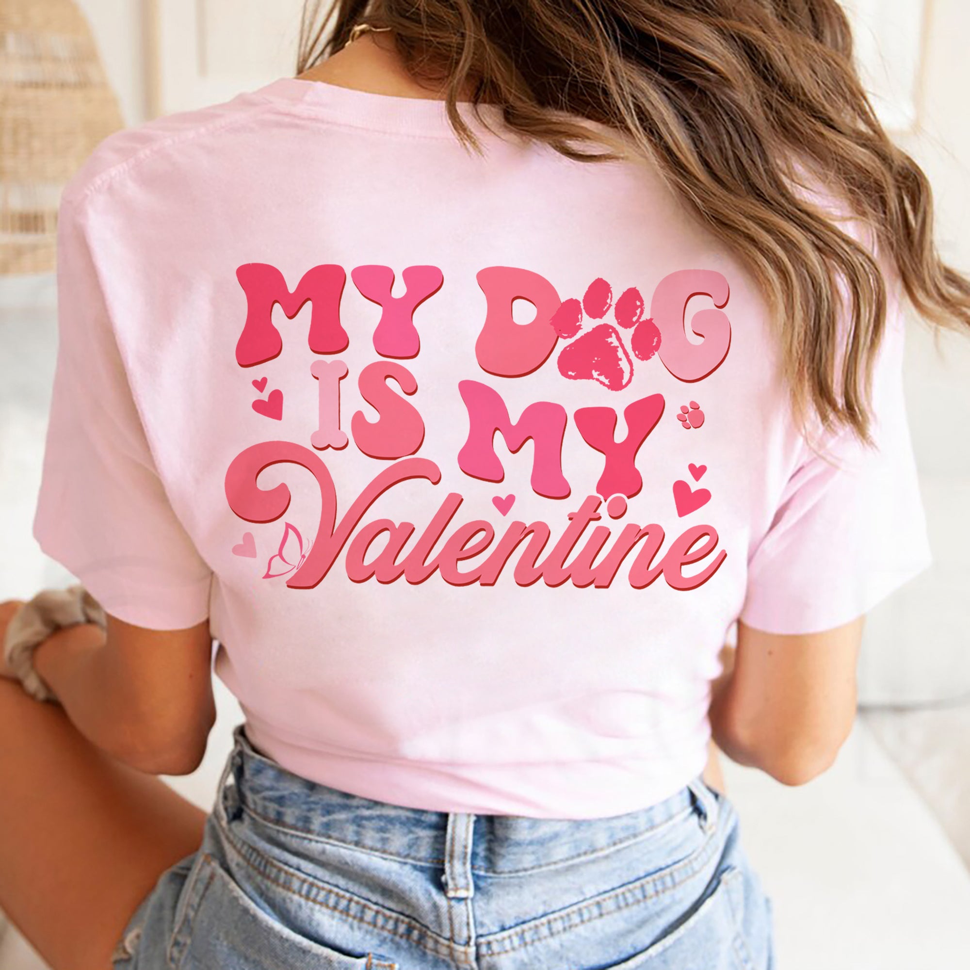 Sandjest My Dog Is My Valentine Shirt, Valentine Dog T-shirt, Dog Lover, Pet Lover Gift, Valentines Day Shirt, Gift for Dog Mom