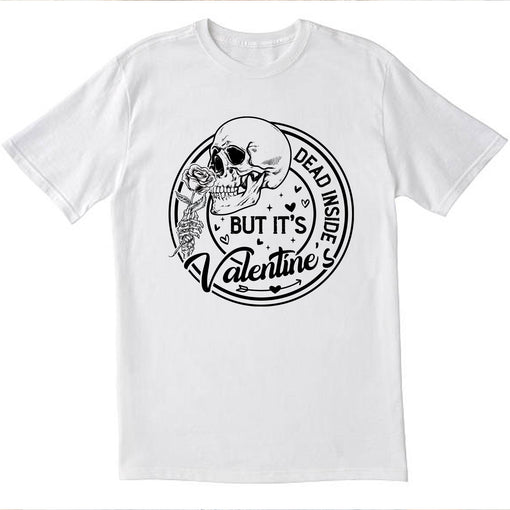 Sandjest Funny Valentine Shirt Skull Lover T-Shirt for Couple Husband Wife Girlfriend Boyfriend