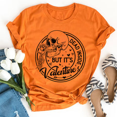 Sandjest Funny Valentine Shirt Skull Lover T-Shirt for Couple Husband Wife Girlfriend Boyfriend