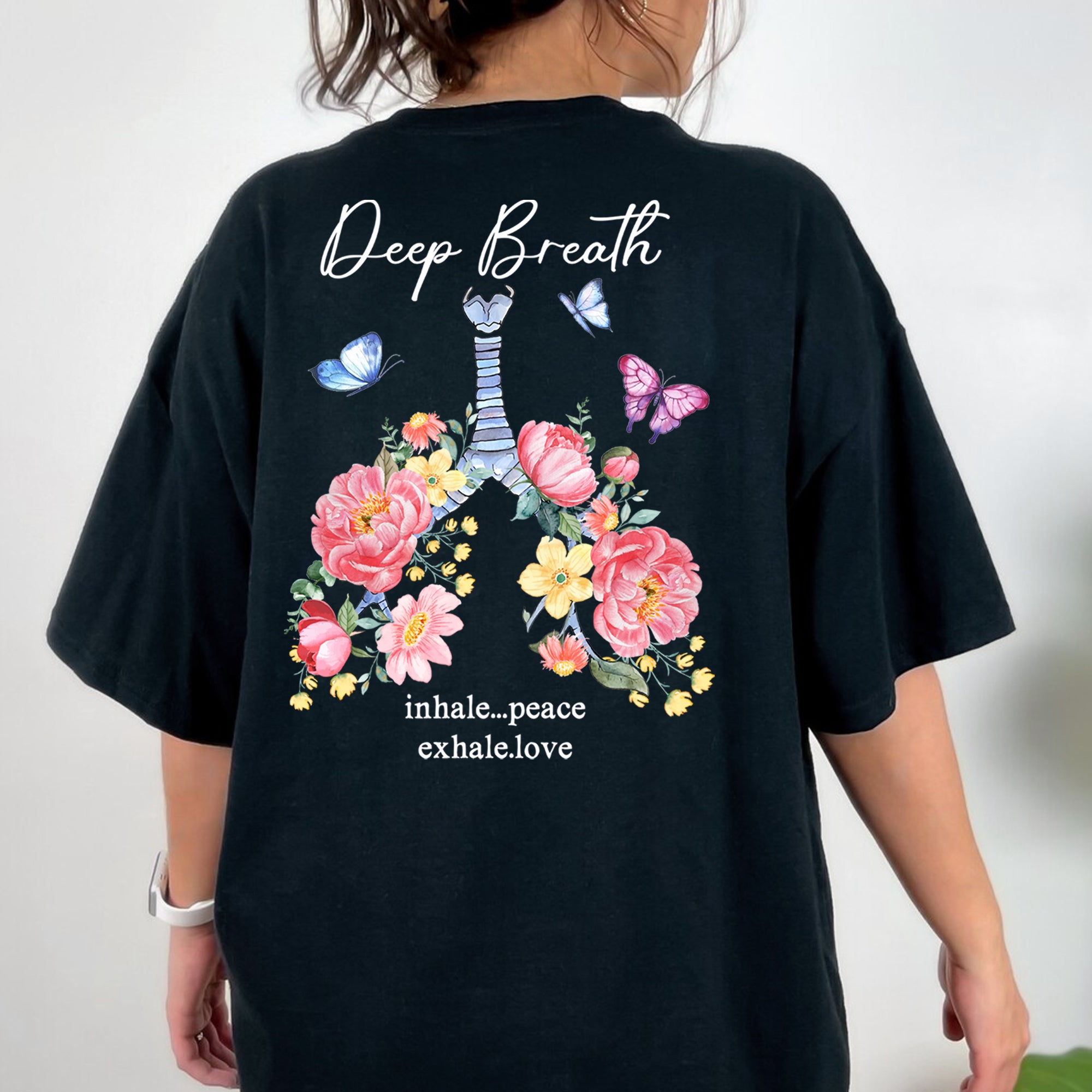 Sandjest Inspirational T-Shirt Deep Breath Gift for Women Girl Friend
