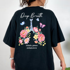Sandjest Inspirational T-Shirt Deep Breath Gift for Women Girl Friend
