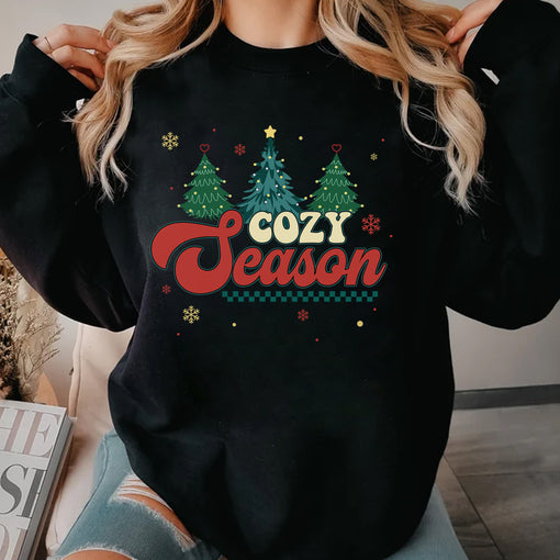 Sandjest Cozy Season Sweatshirt, Get Cozy Shirt, Cozy Season Merry Christmas, Christmas Tshirt, Winter Sweatshirt, Christmas Tee Shirt