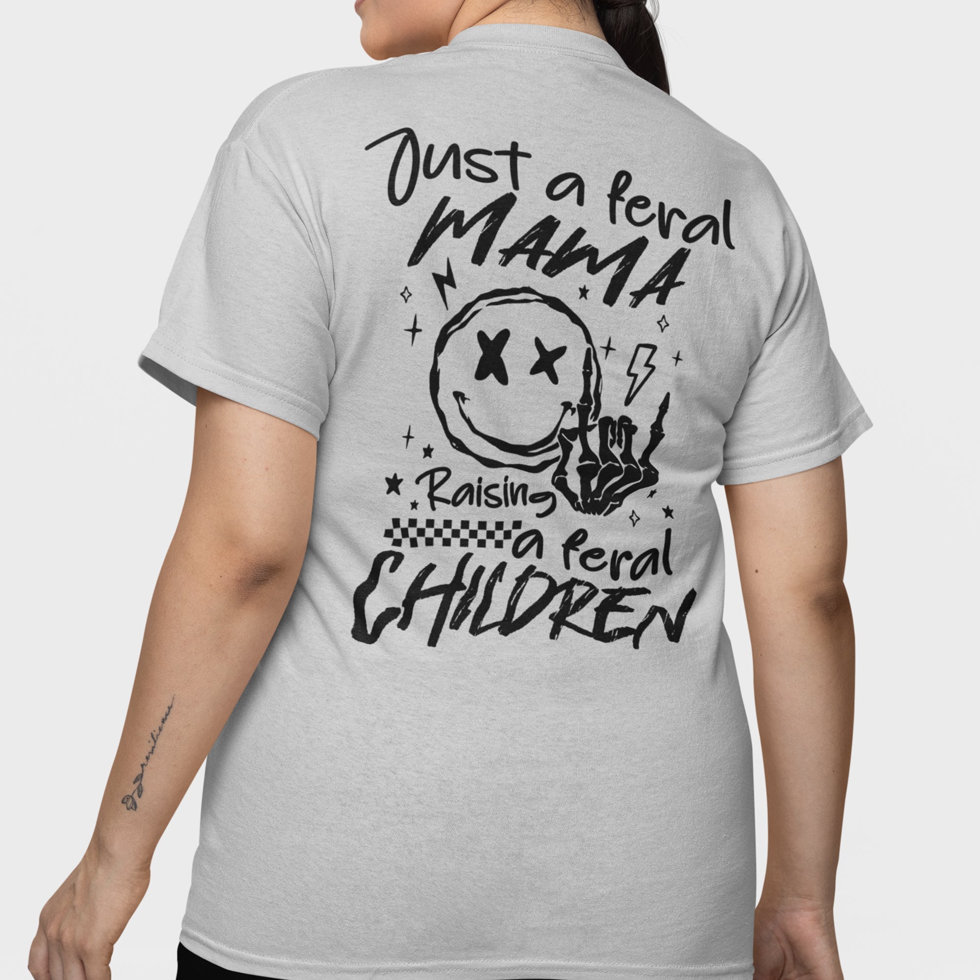 Sandjest Mom T-Shirt Just a Feral Mama Gift for Women Girl Friend Mommy Mother