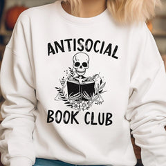 Sandjest Book T-Shirt Antisocial Book Club Gift for Women Girl Friends Bookworm