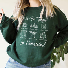 Sandjest Homeschooling Mom T-Shirt We Be Trippin in Houseschool Gift for Women Girl Friend