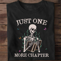 Sandjest Book Lover T-Shirt Just One More Chapter Gift for Bookworm Librarian