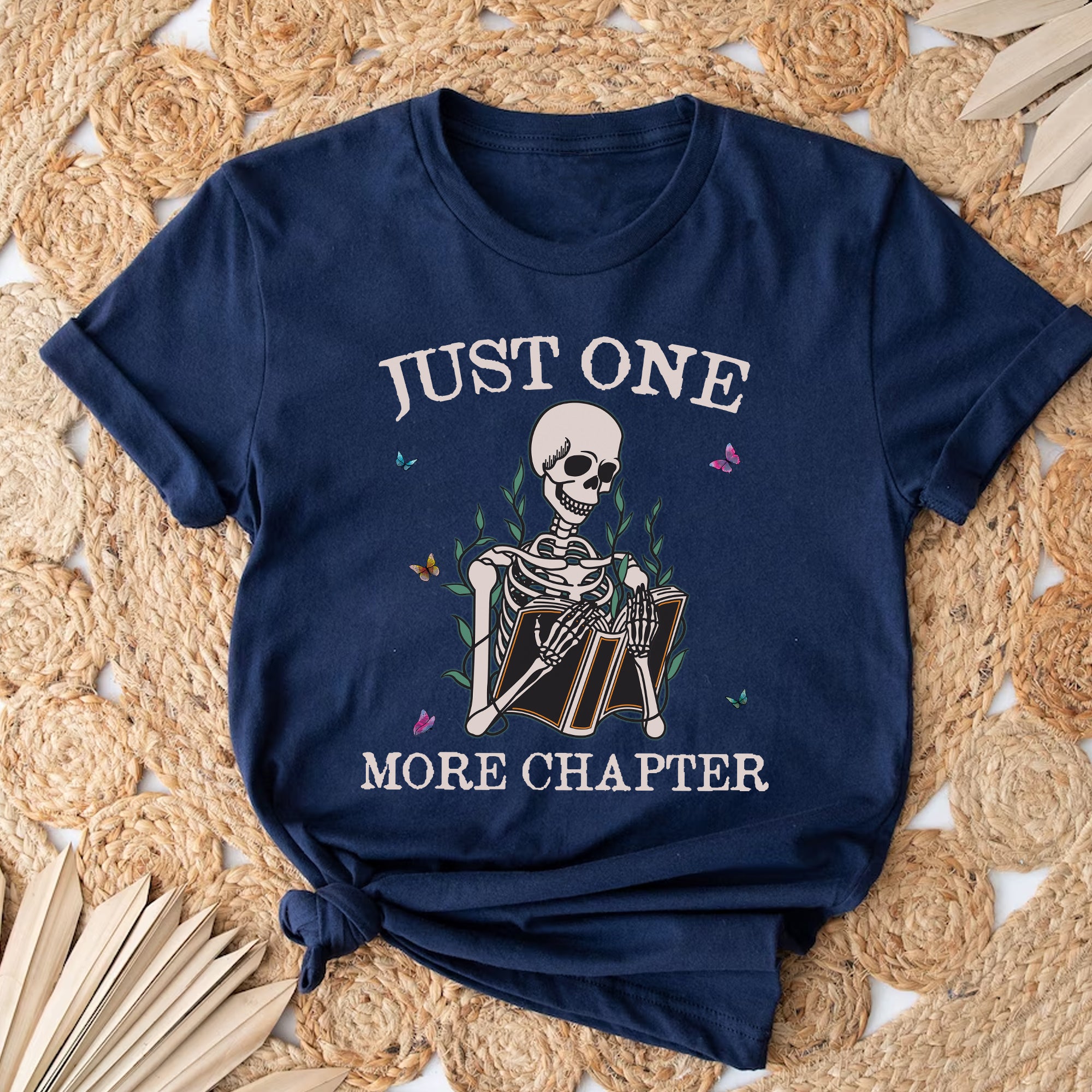 Sandjest Book Lover T-Shirt Just One More Chapter Gift for Bookworm Librarian