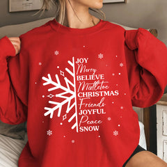 Sandjest Christmas Sweatshirt Joy Merry Believe Mistletoe Shirt for Women Girls Merry Christmas Xmas Gift