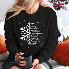 Sandjest Christmas Sweatshirt Joy Merry Believe Mistletoe Shirt for Women Girls Merry Christmas Xmas Gift
