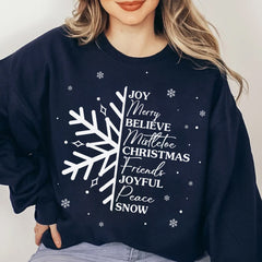Sandjest Christmas Sweatshirt Joy Merry Believe Mistletoe Shirt for Women Girls Merry Christmas Xmas Gift