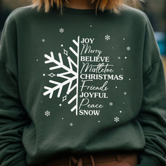 Sandjest Christmas Sweatshirt Joy Merry Believe Mistletoe Shirt for Women Girls Merry Christmas Xmas Gift