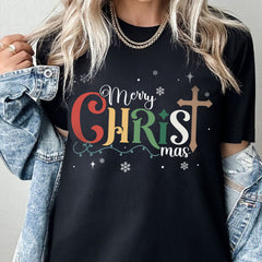 Sandjest Christian T-Shirt Merry Christ Mas Gift for Women Girl Friend Boy Men