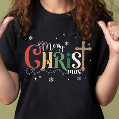 Sandjest Christian T-Shirt Merry Christ Mas Gift for Women Girl Friend Boy Men