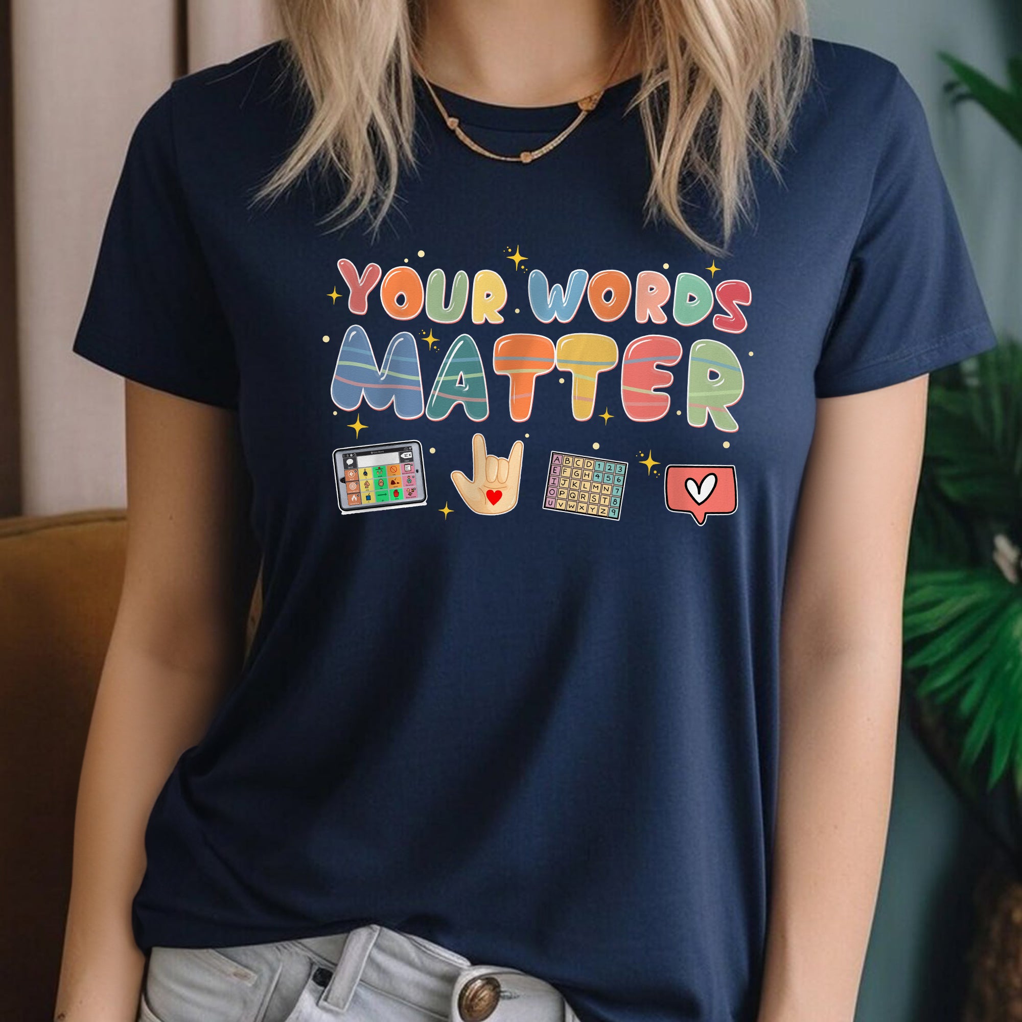 Sandjest Your Words Matter T-Shirt for Teachers Sped Teacher Gift for Women Friends