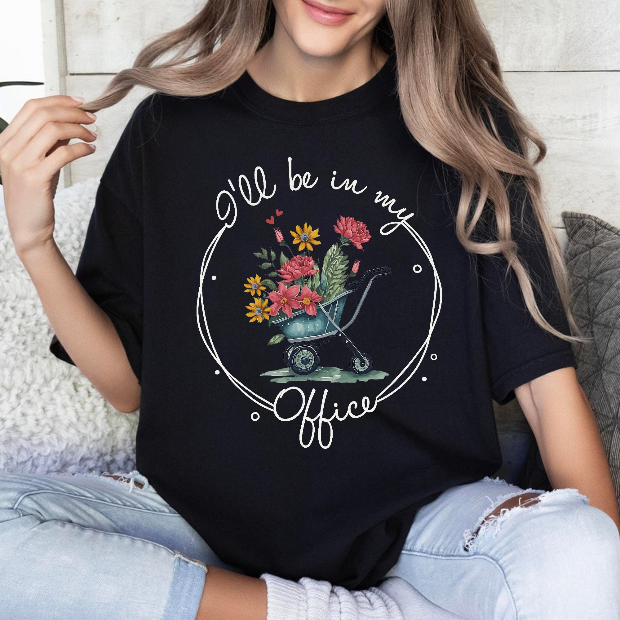 Sandjest Gardener T-Shirt I’ll Be in My Office Gift for Women Girl Friend Plant Lover