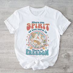 Sandjest Where the Spirit of the Lord Is There Is Freedom Shirt for Christian Jesus Lovers Tshirt for Girl Woman