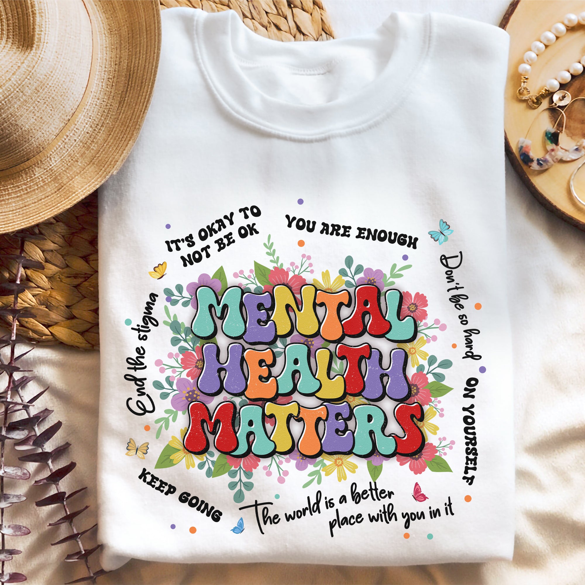Sandjest T-Shirt Mental Health Matters Gift for Women Girl Friend