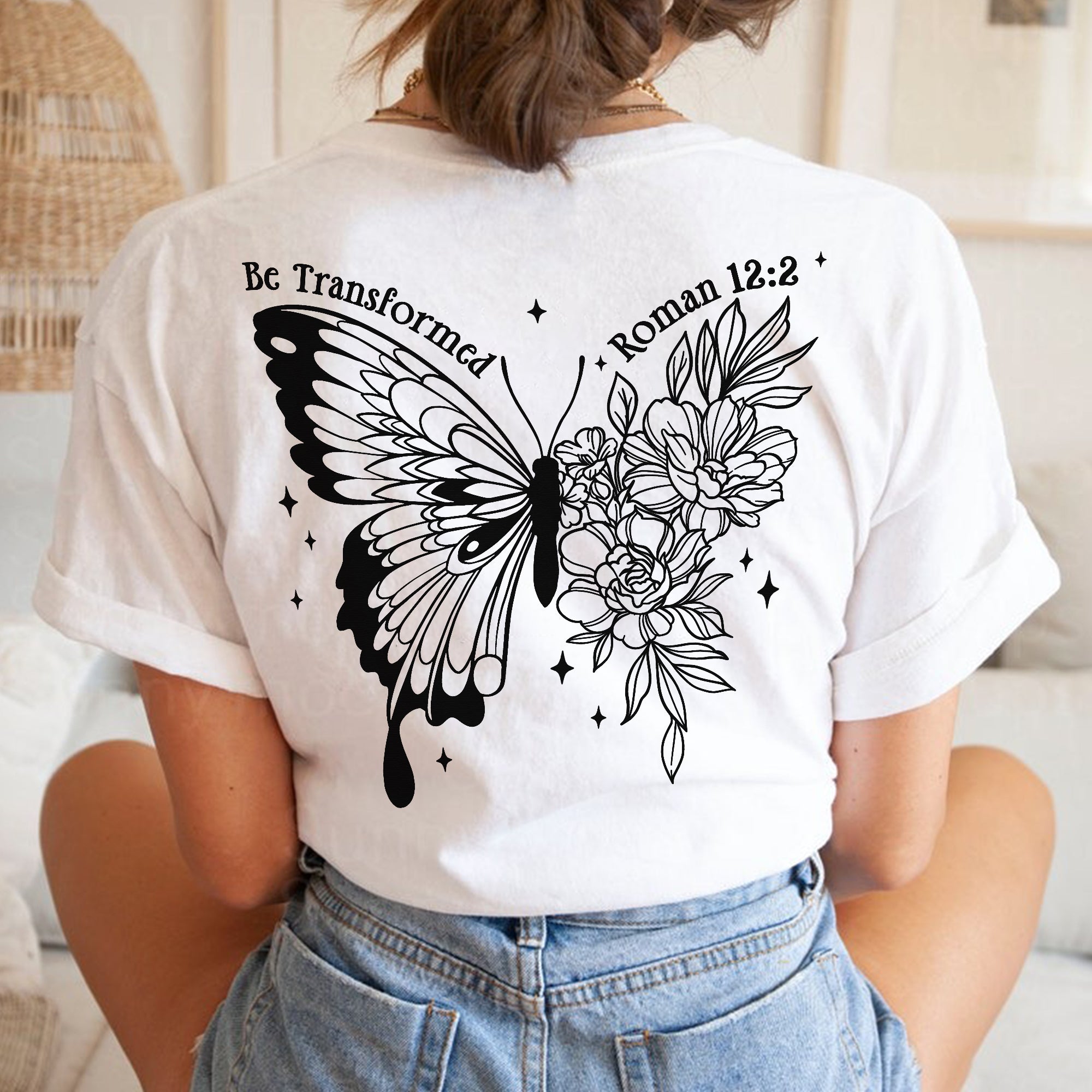 Sandjest Christian T-Shirt Be Transformed Gift for Christians Jesus Lover Bible Lovers