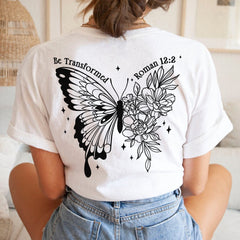 Sandjest Christian T-Shirt Be Transformed Gift for Christians Jesus Lover Bible Lovers