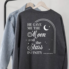 Sandjest Christian T-Shirt He Gave Me the Moon and the Stars Infinity Gift for Women Girl Friends
