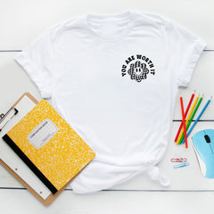 Sandjest Inspirational T-Shirt Don't Forget to Give Yourself Time to Grow You Are Worth It Wave Groovy Gift for Girl Friend Women