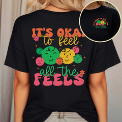 Sandjest Teacher T-Shirt It¡¯s Okay to Feel All the Feels Gift for Teachers Professors