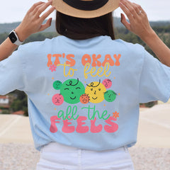 Sandjest Teacher T-Shirt It¡¯s Okay to Feel All the Feels Gift for Teachers Professors