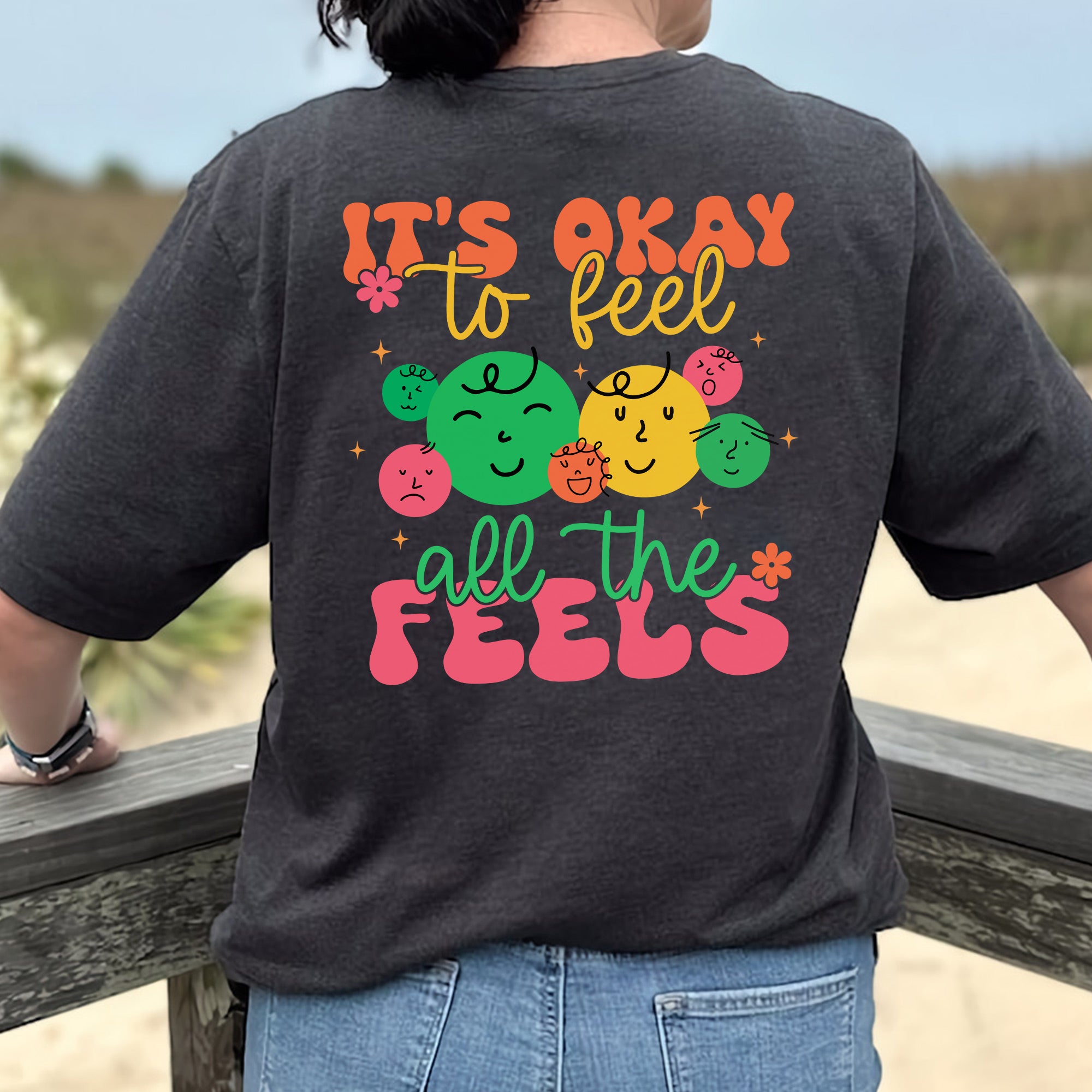 Sandjest Teacher T-Shirt It¡¯s Okay to Feel All the Feels Gift for Teachers Professors