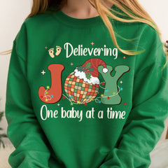 Sandjest Delivering Joy Labor and Delivery Christmas Tshirt, L&d Nurse Christmas T-Shirt, Holiday Labor Nurse Gift, Labor & Delivering Nurse T-Shirt
