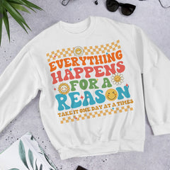 Sandjest Inspirational T-Shirt Everything Happens for a Reason Gift for Women Girl Friend