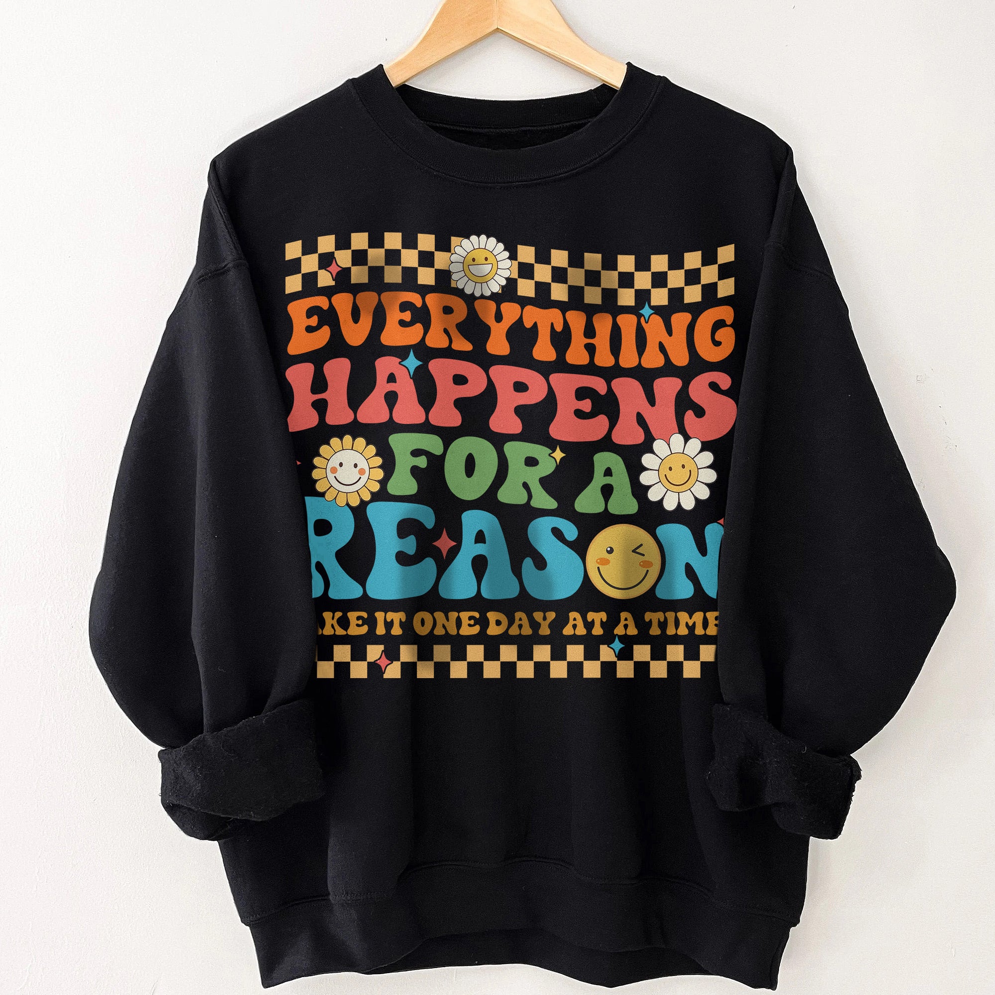 Sandjest Inspirational T-Shirt Everything Happens for a Reason Gift for Women Girl Friend