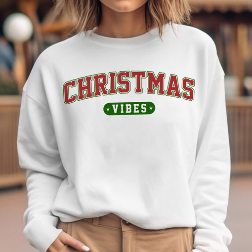 Sandjest Retro Christmas Vibes Sweatshirt, Cute Christmas Sweatshirt, Christmas Vibes Tshirt, Xmas Vibes Shirt, Christmas Gift, Christmas Vibes Tee