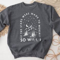 Sandjest Christian T-Shirt If the Stars Were Made to Worship So Will I Gift for Women Girl Friend