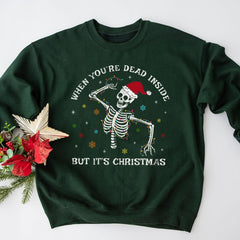 Sandjest Christmas Sweatshirt Dancing Skeleton Gift for Women Girl Friend