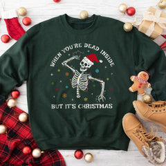 Sandjest Christmas Sweatshirt Dancing Skeleton Gift for Women Girl Friend