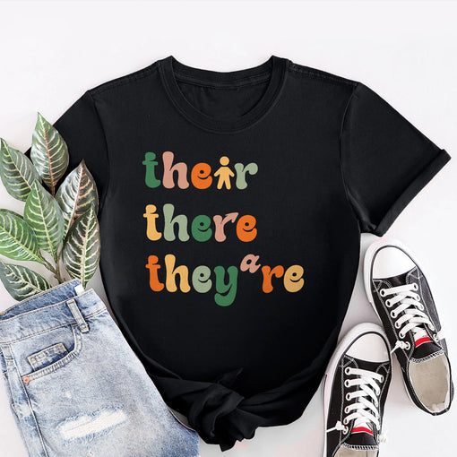 Sandjest English Teacher T-Shirt Their There They¡¯re Gift for Women Girl Friends