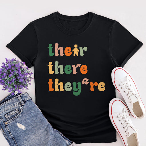 Sandjest English Teacher T-Shirt Their There They¡¯re Gift for Women Girl Friends