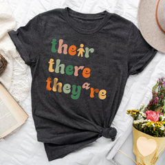 Sandjest English Teacher T-Shirt Their There They¡¯re Gift for Women Girl Friends