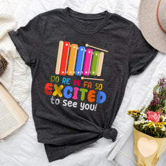 Sandjest Kindergarten Teacher T-Shirt Do Re Mi Fa So Excited to See You Gift for Women Girl Friends