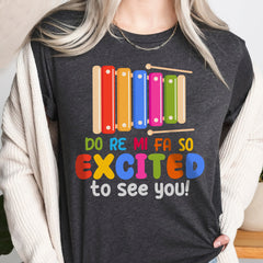 Sandjest Kindergarten Teacher T-Shirt Do Re Mi Fa So Excited to See You Gift for Women Girl Friends