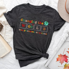 Sandjest Kindergarten Teacher T-Shirt Changing the World One Phoneme at a Time Gift for Friends Women Girl