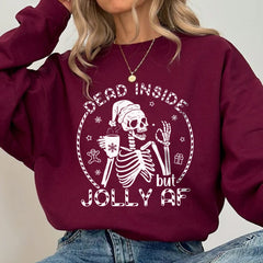 Sandjest Funny Skeleton Sweatshirt Christmas Gift for Cocoa Lover Friend Women