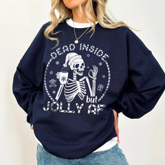 Sandjest Funny Skeleton Sweatshirt Christmas Gift for Cocoa Lover Friend Women