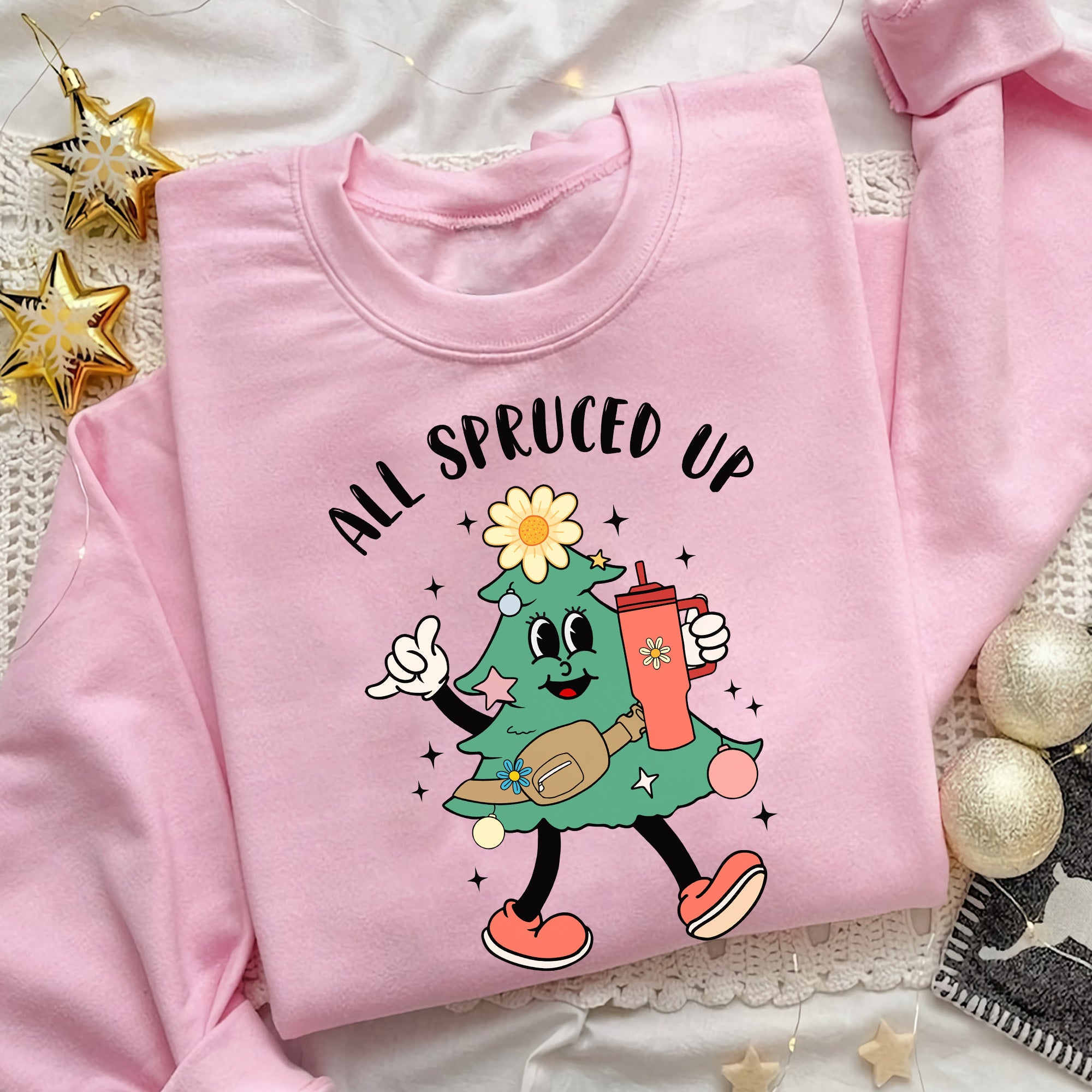 Sandjest Christmas Tree Tshirt, Boojee Christmas Shirt, Holiday Gifts For Women, Funny Xmas Shirt, All Spruced Up Shirt, Christmas Tree Shirt