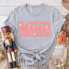 Sandjest Mom T-Shirt Mama Style Checkerboard Gift for Mother Mommy